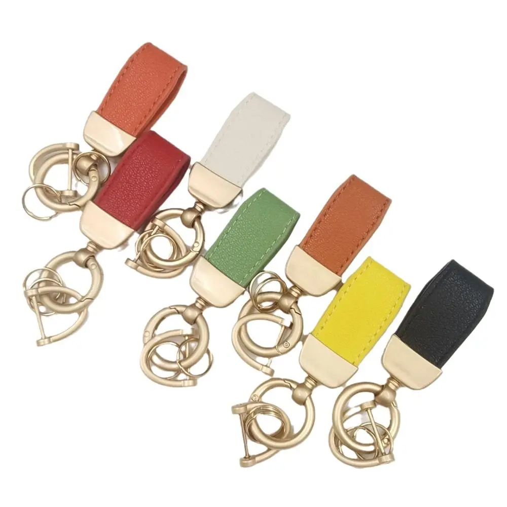 Microfiber Leather Car Keychain with Zinc Alloy Ring Anti-lost Car Key Chains Heavy Duty Universal Key Ring Men and Women