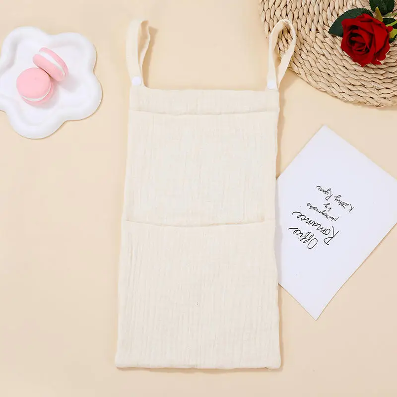 Pure Cotton Baby Crib Hanging Bag Multifunctional Newborn Supplies Storage Bag for Stroller New Pure Cotton Baby Hanging Bag