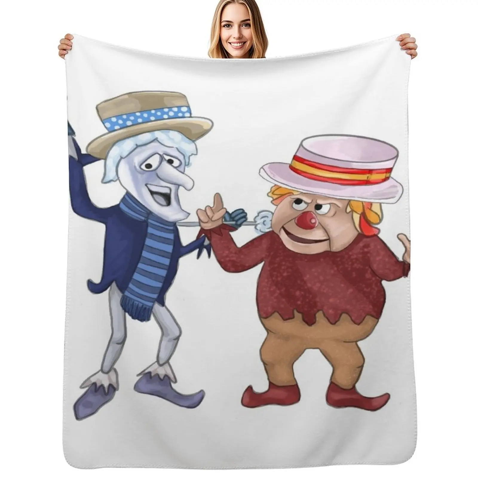 Snow miser and heat miser Throw Blanket Decorative Sofas Comforter Large Thins Flannels Thin Blankets