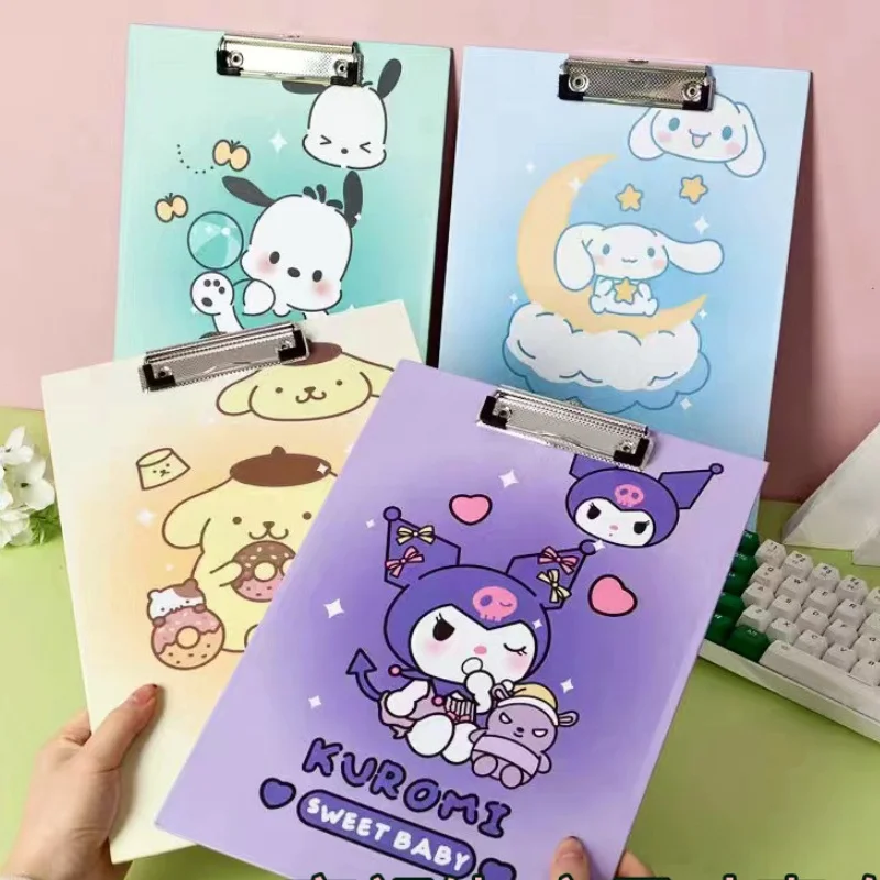 Sanrio A4 File Clipboard Folder Information Folder Multifunctional Writing Board Melody Kuromi Folder Student Writing Cardboard