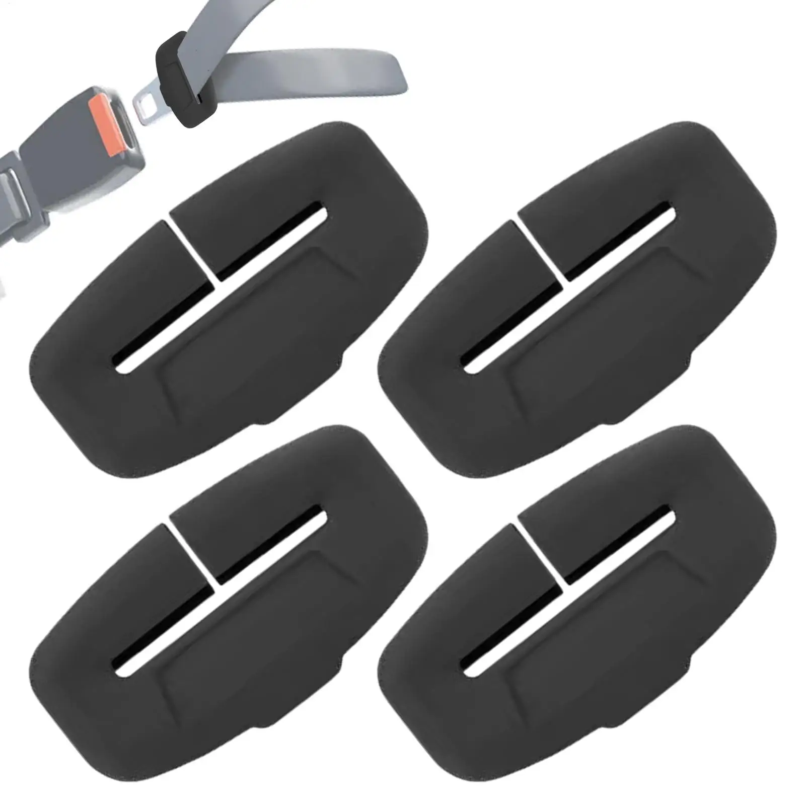 4 SZT. Silikonowe Nakładki Ochronne na Klamrę Pasa Bezpieczeństwa, Miękkie Silikonowe Ochraniacze Przed Zarysowaniami, Akcesoria do Klamry Pasa Bezpieczeństwa