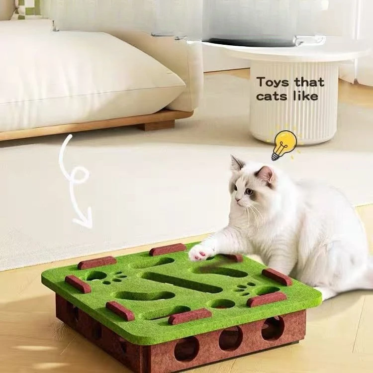 

Cat Toys Self Pleasure Relieves The Stuffy Utensil Kitten Pet Cat Puzzle Maze Dig Hole Felt Box Tease Cat Bell Ball
