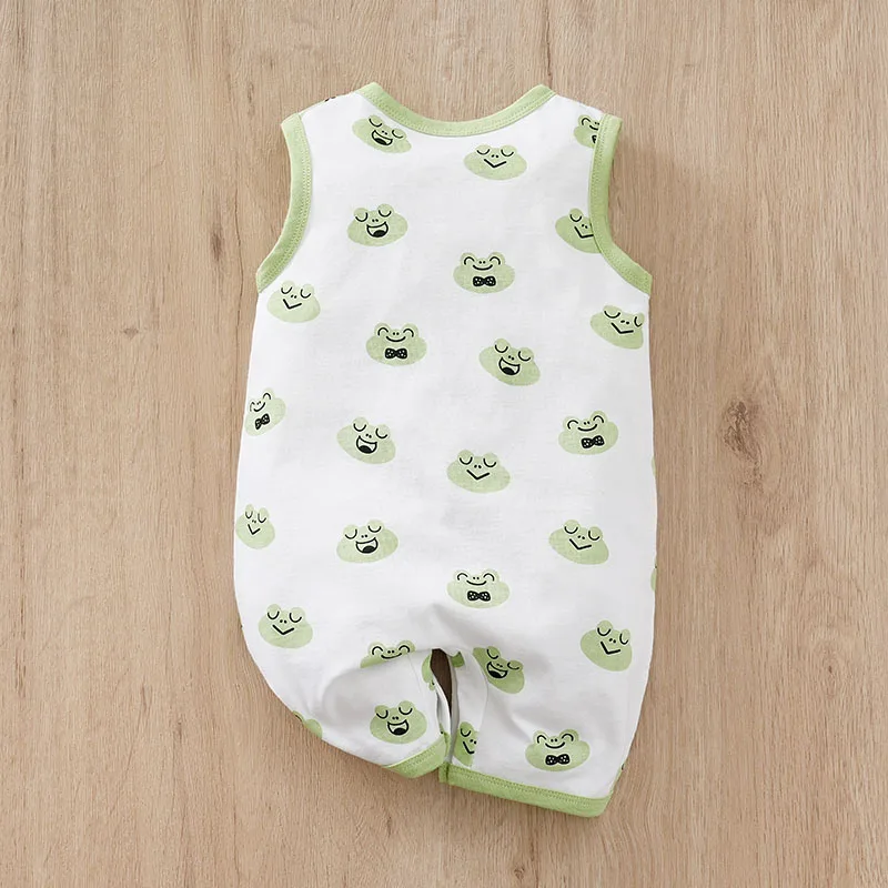 Newborn Infant Baby Boys Girls Rompers  cute frog Playsuits Sleeveless Toddler Baby Summer Clothing 100%Cotton