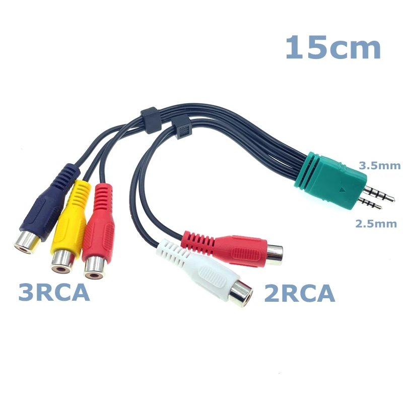 0.15m For Supply Samsung LCD TV AV Cable Component Signal Cable (3.5mm+2.5mm) to (2+3) 5 RCA Video Cable Dual Head AV Cable