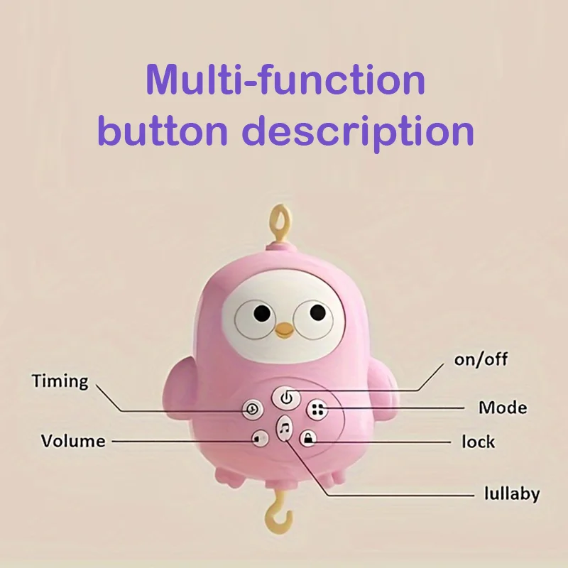 360 °   โมบายดนตรีติดเตียงเด็ก หมุนได้ พร้อมไฟกลางคืน ของเล่นเขย่ามือเด็กแรกเกิด ปรับความเร็วได้สี่ระดับ ของขวัญสำหรับเด็กอ่อน