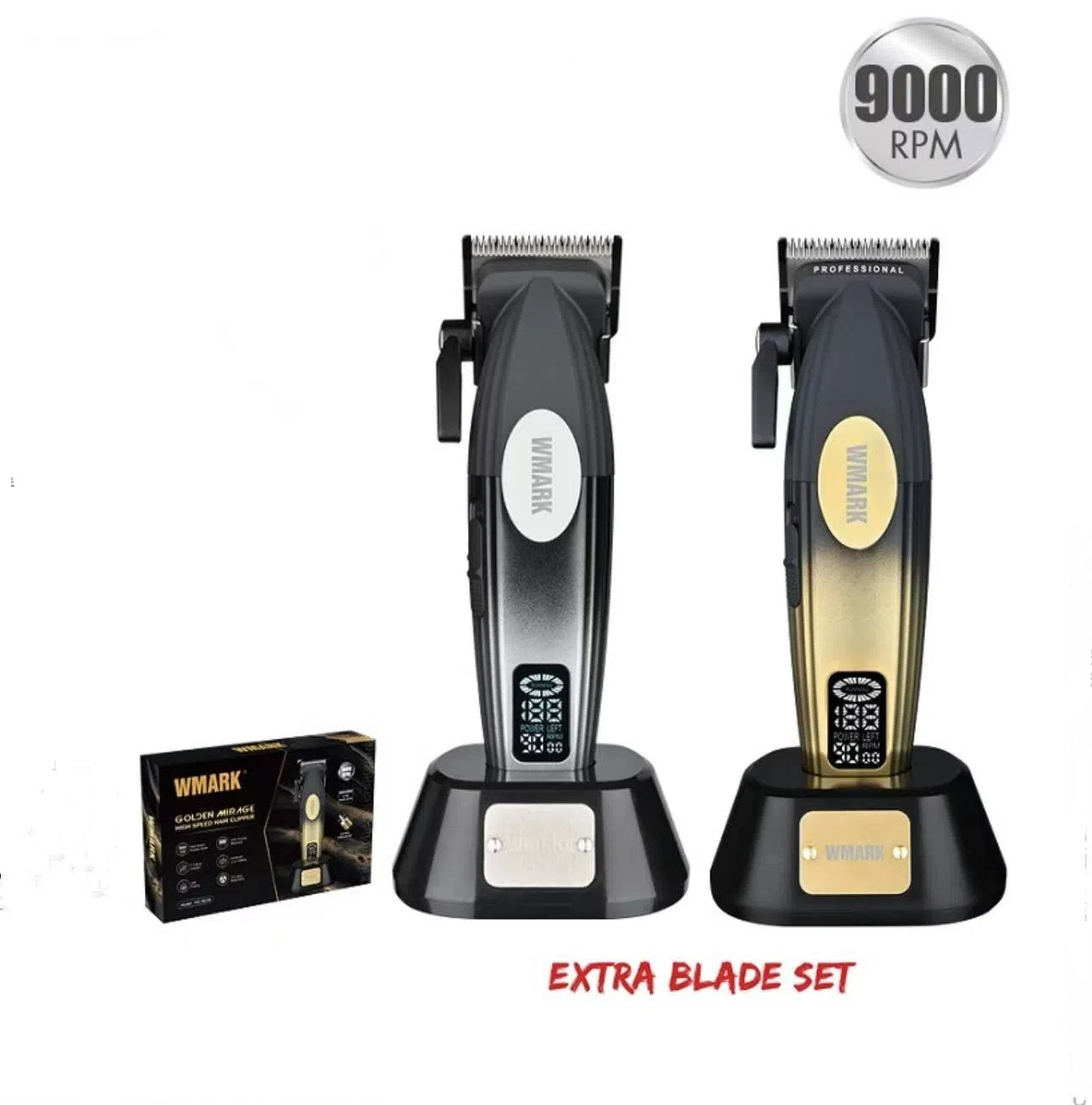 

WMARK's new NG-8038professional men's hair clipper 9000-10000 RPM with charging stand