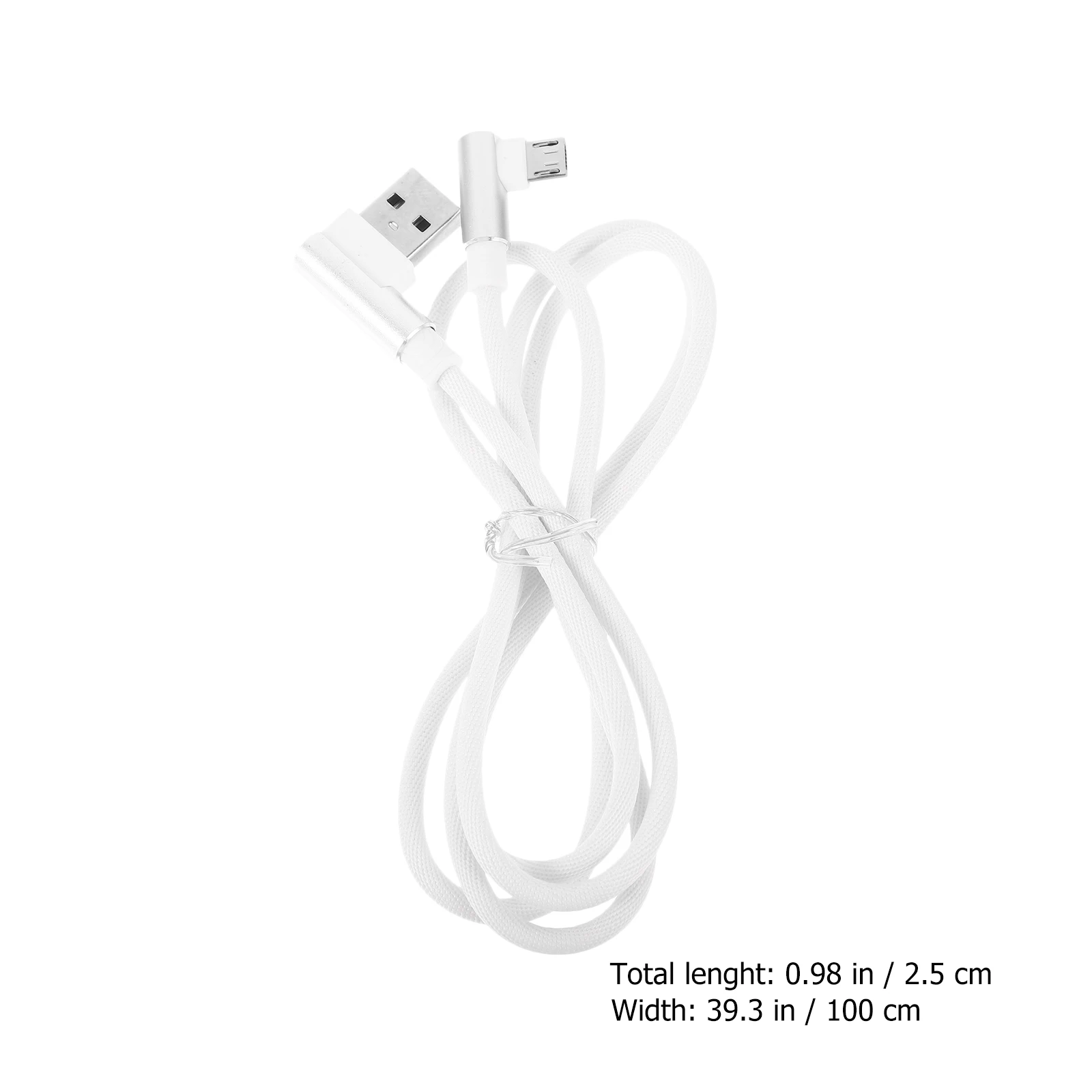 

Right Angle 1M Braided Usb Micro Cable 2.4A 90 Degree Data Cord For Phone Grey Fast Charging Durable For Universal Use
