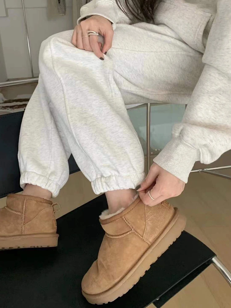 Casual Velvet Lined Women Tracksuit Fall Winter Warm Loose Hooded Jackets Coats Tops Outfit High Waist Harem Pants 2 Piece Sets image 6