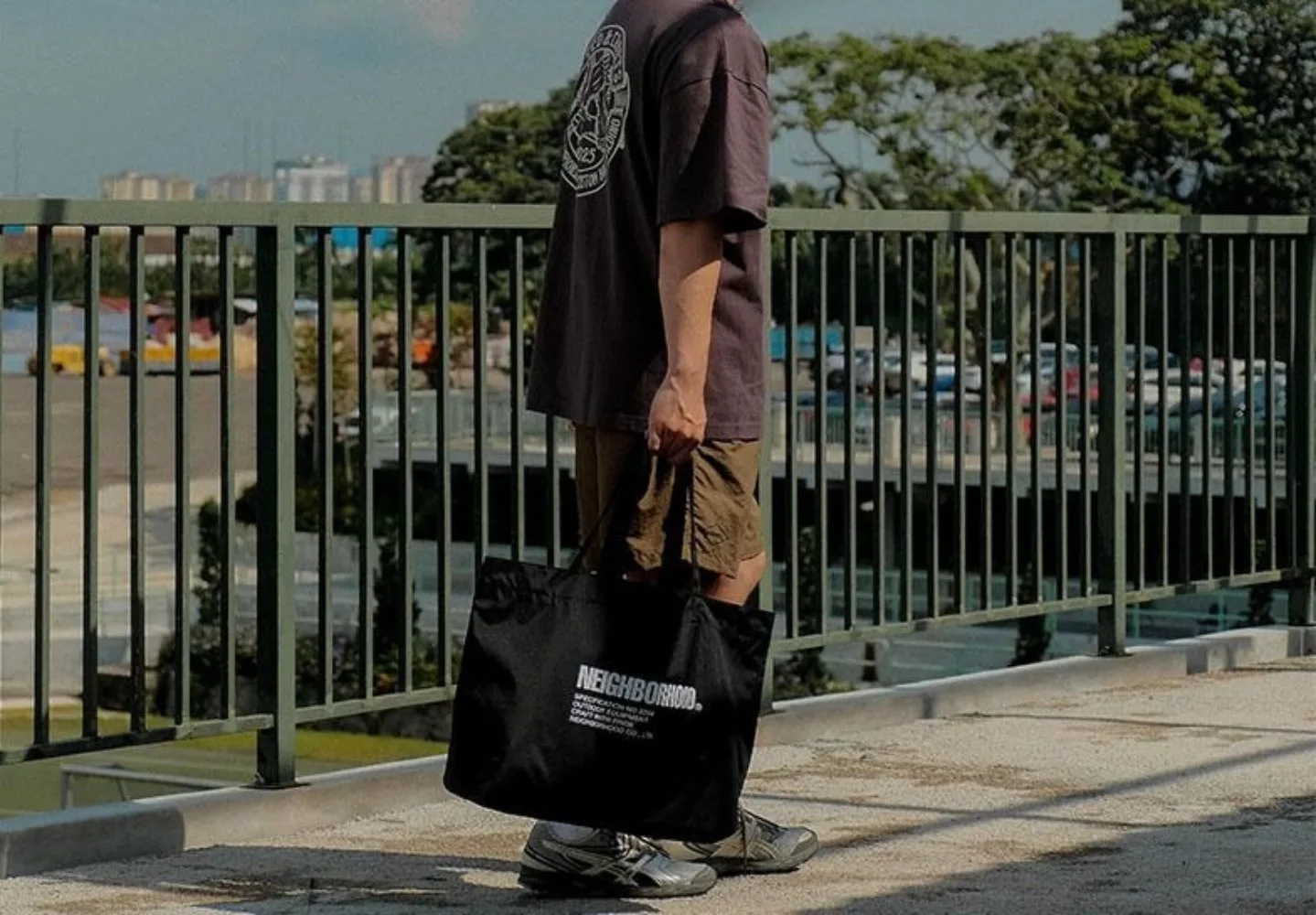 NEIGHBORHOOD Large Canvas Tote Bag Lightweight Waterproof Camping Unisex Handbag