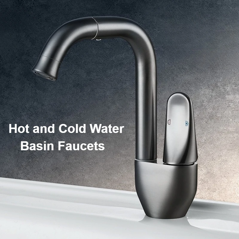 

Смеситель для унитаза на столешнице, смеситель для ванной комнаты с одной ручкой, медный смеситель для раковины, монтируемый на палубе 360° ° Вращающийся кран для горячей и холодной воды