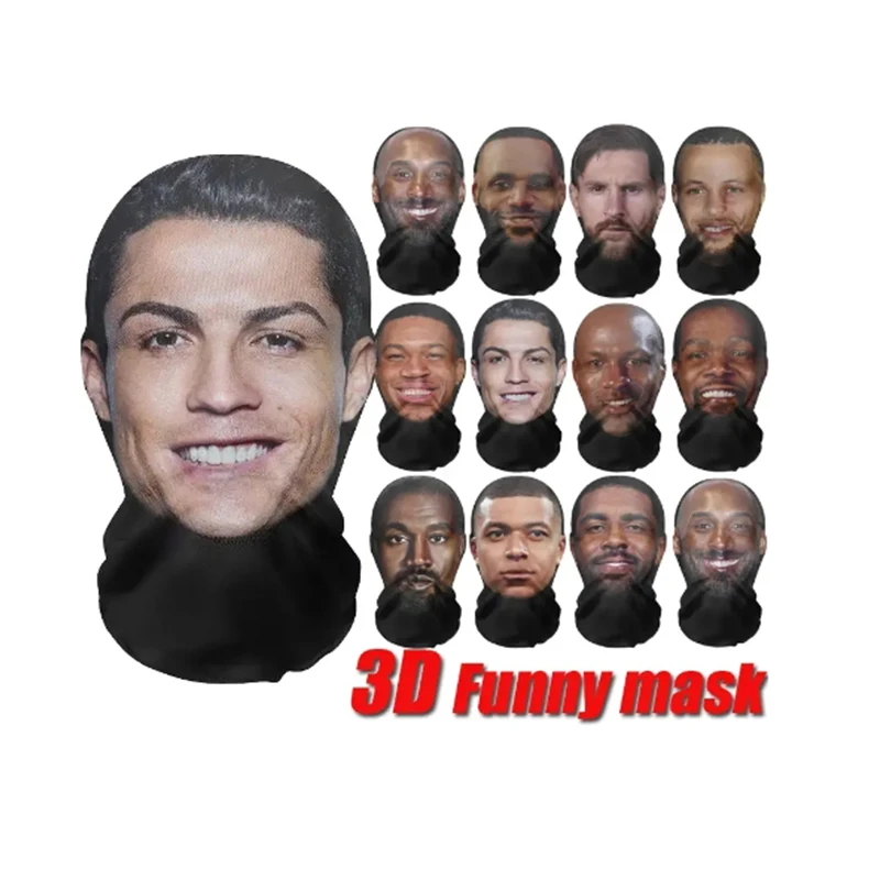 Máscara facial completa celebridade bola-jogo estrela máscara facial simulação kanye shiesty malha máscara para homens fontes de festa cosplay adereços novel