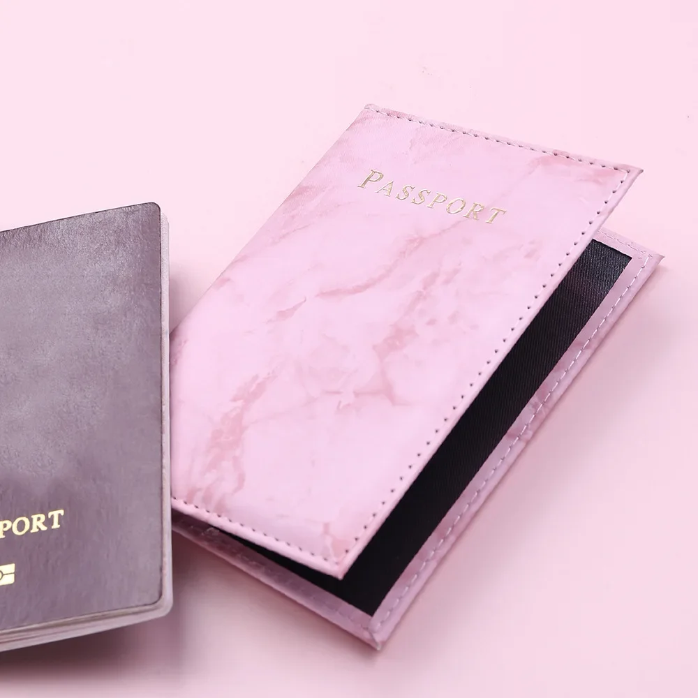 

Women Cute Pink Leather Passport Cover Air Tickets for Cards Travel Passport Holder Card Holder Wallet Case Travel Accessories