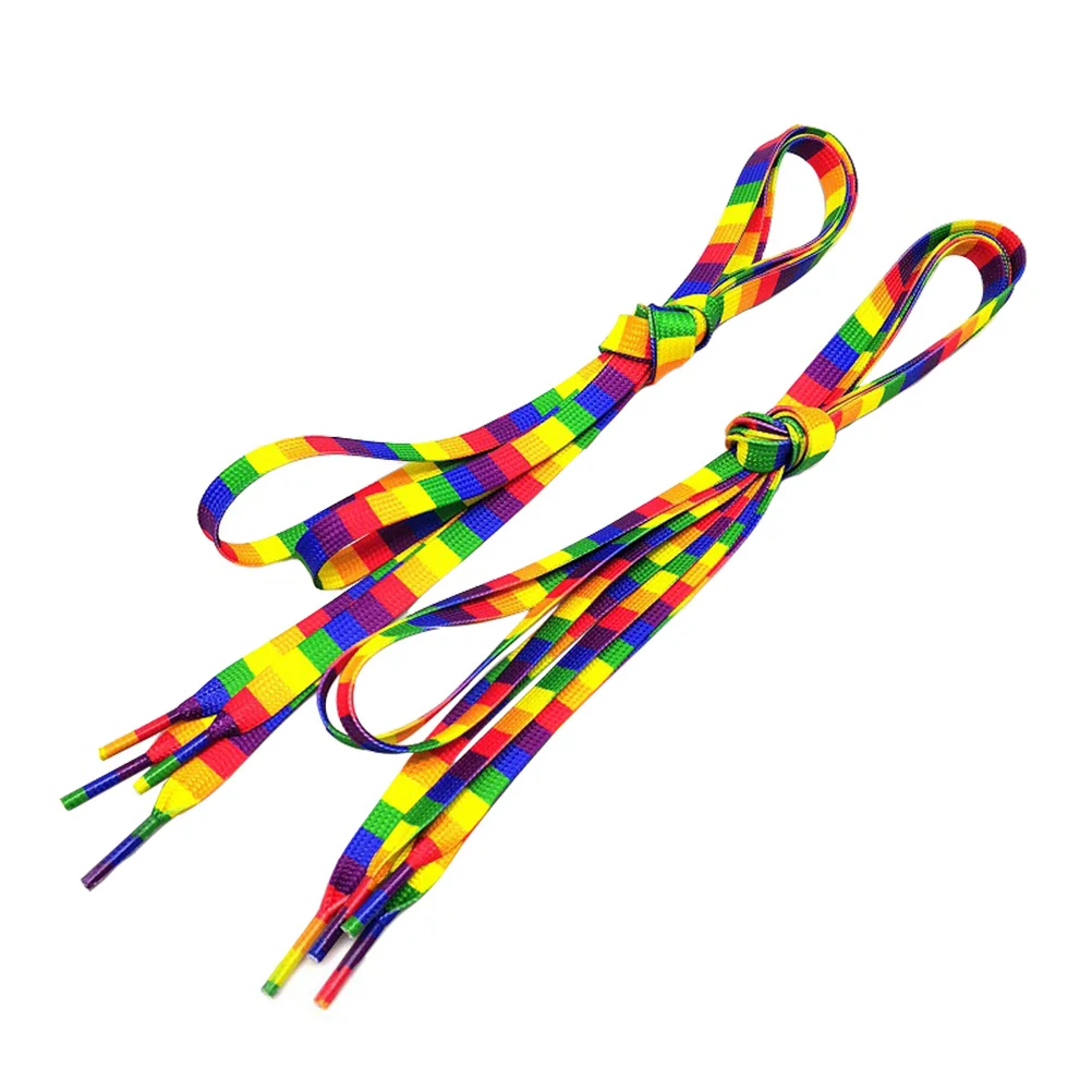 

Rainbow Shoelaces 120CM Colorful Flat Elastic Laces for Sneakers Casual Shoes Accessories Gradient Pattern Trendy