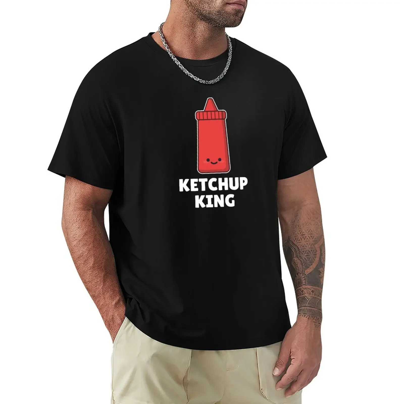 Ketchup King T-Shirt vintage graphic tee summer top blacks for a boy mens workout shirts