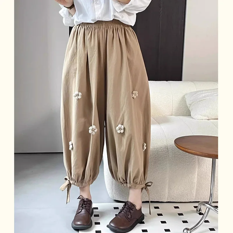 

Women Pant Long Pants Vintage Bloomers Floral High Waist Straight Trousers Y2k Streetwear Elegant Work Casual Slim Fit Spring