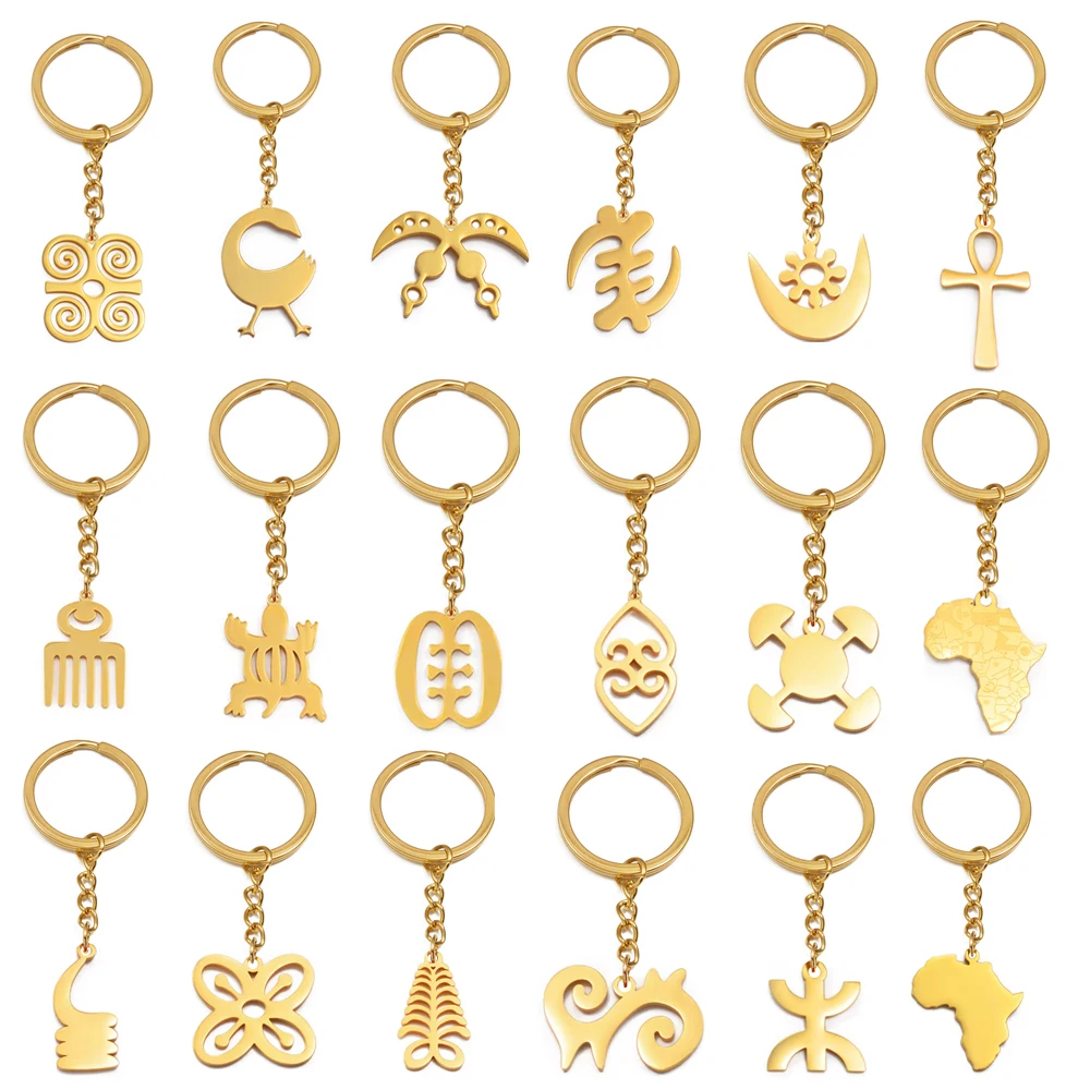 خريطة أفريقيا رموز أندانكرا المفاتيح الراهب عنخ سانكوفا سلسلة مفاتيح المجوهرات التقليدية البربرز المغرب الجزائر كيرينغ # K1008