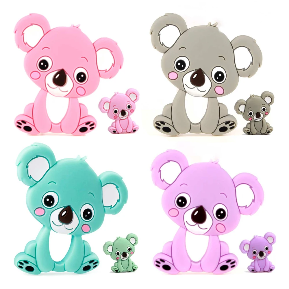 TYRY.HU 2Pc/Set Silicone Koala Beads Baby Silicone Rodent Pendant DIY Nursing Necklace Pacifier Chain Bpa Free Baby Product