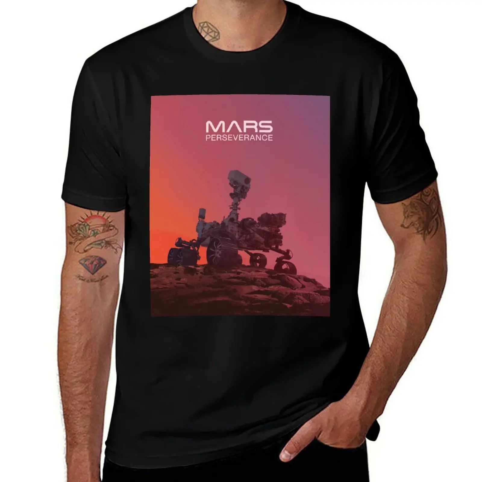 Mars Perseverance Rover on Mars - Mars Mission T-Shirt Summer Print Short Sleeve Tee T-Shirt
