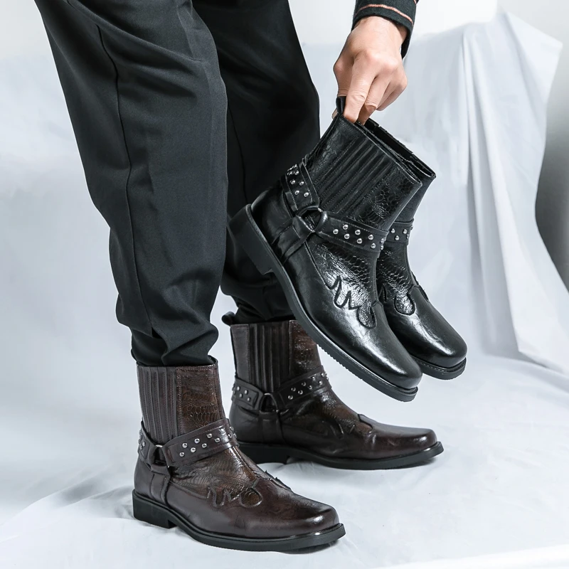 

2025 Autumn New Cross border Leather Shoes for Men's Casual One Step Stepping British Business Formal Large Size Set Leather Sho