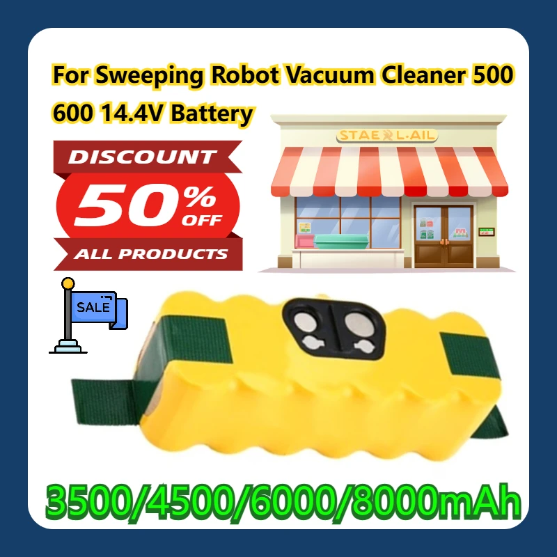 

For Sweeping Robot Vacuum Cleaner 500 600 3500/4500/6000/8000mAh 14.4V Battery