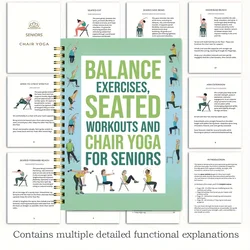 Chair Yoga Exercise Notebook For Seniors 50 Page Seated Yoga Guide, Fitness Planner Journal For Flexibility & Balance Training