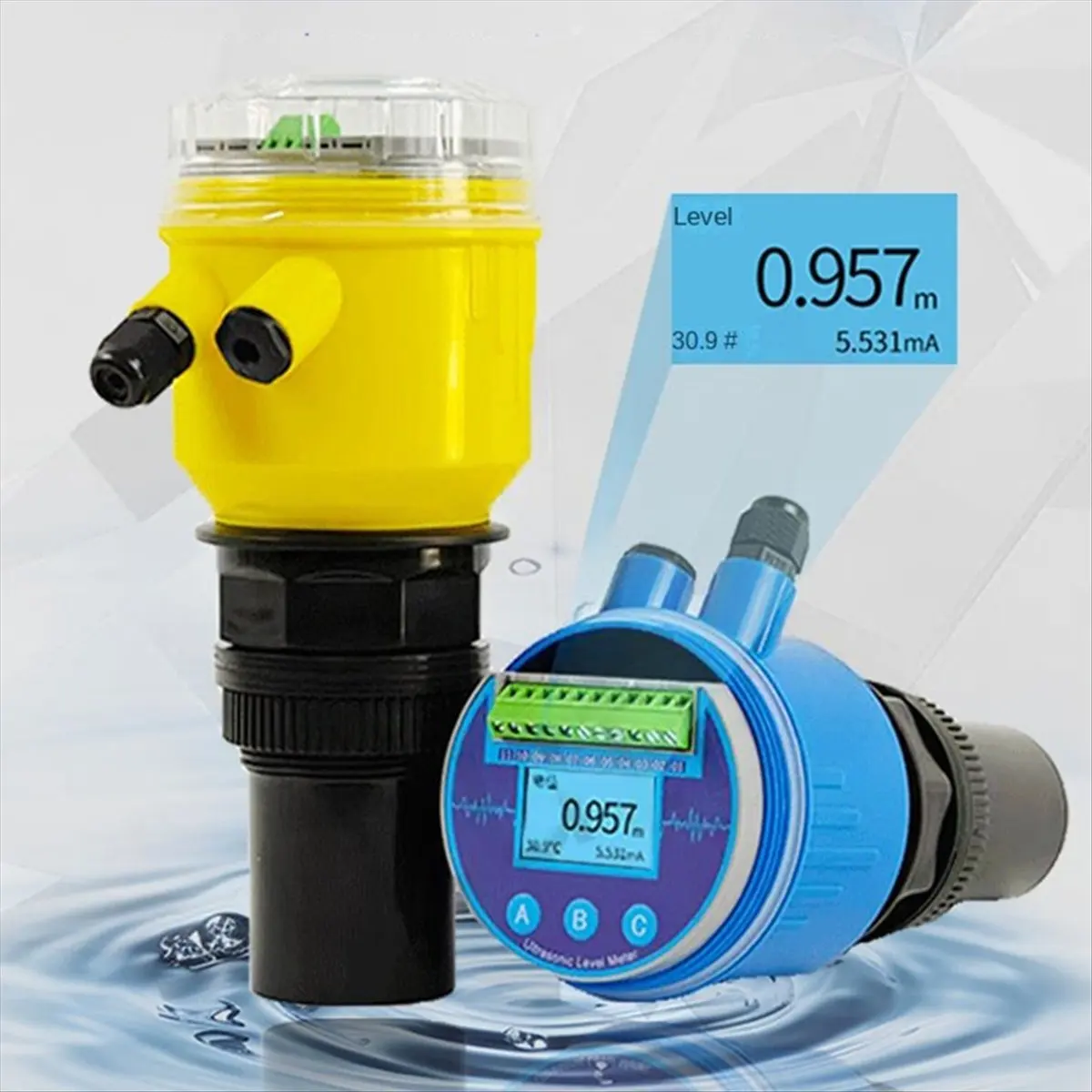 Sensor de Nivel Ultrasónico REST, Transmisor 4-20mA, Medidor de Nivel de Agua Ultrasónico Integrado, Aceite de Oliva, RS485, Relé, 4 Cables, 0-10m