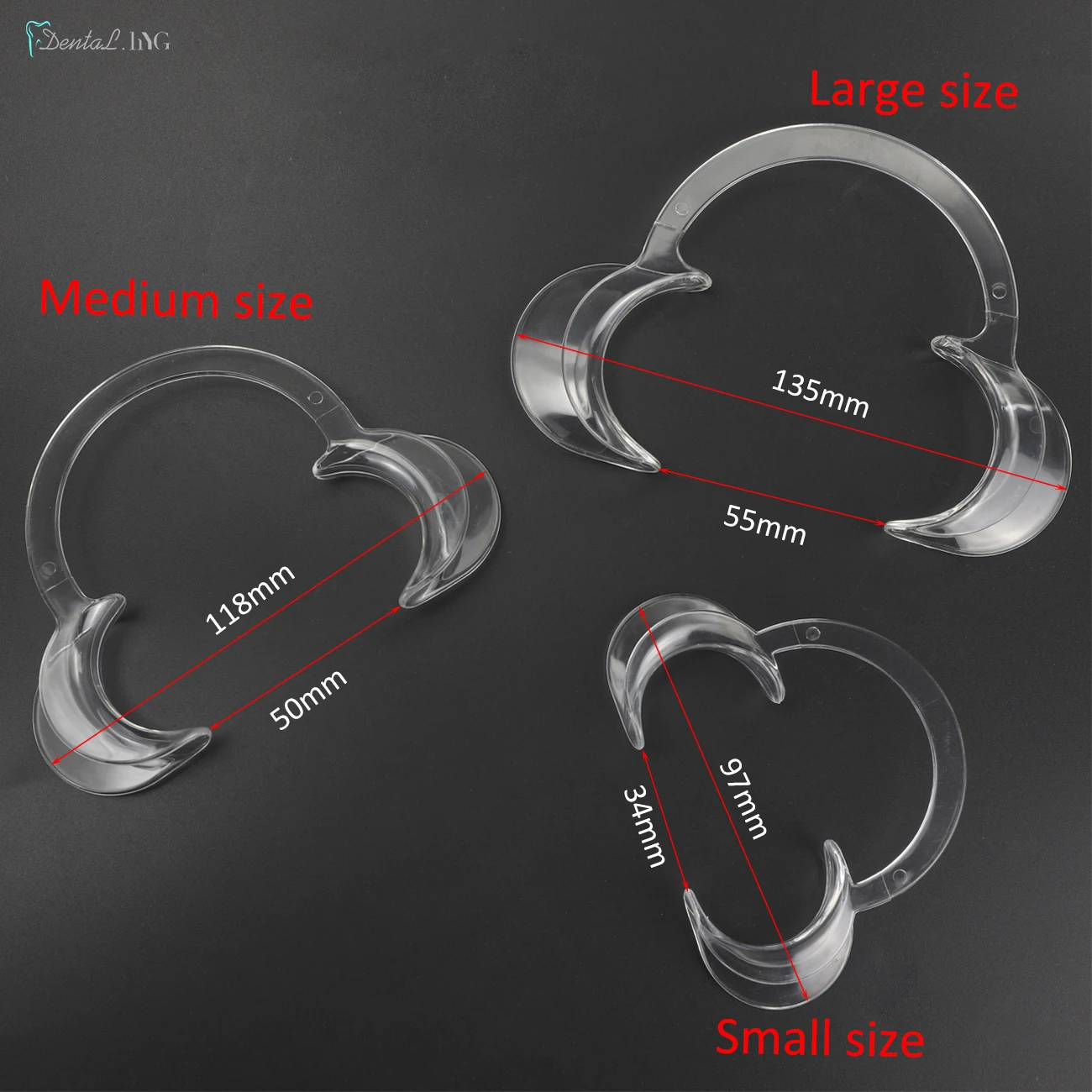 3szt Dental C-shape Cheek Retractor Lip Mouth Opener Intraoral Dentist Orthodontic Tool For Teeth Whitening Transparent