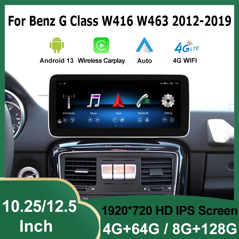 Android13 8G+128G Car DVD Player For Mercedes Benz G-Class W461 W463 G350 Radio Multimedia Screen GPS Navigation Carplay Auto 4G