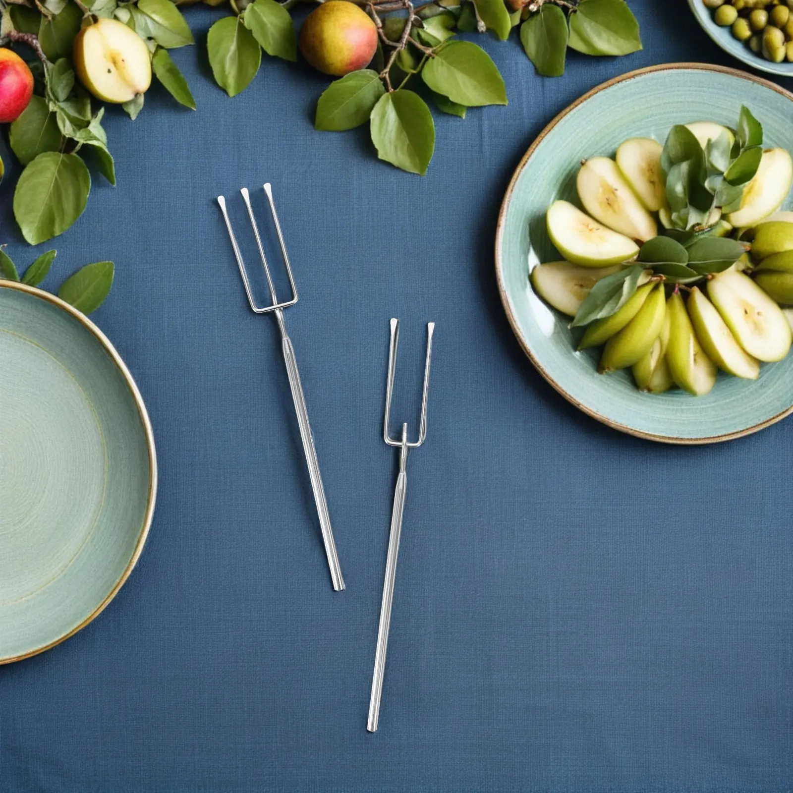 Juego de 12 tenedores de acero inoxidable para fondue con mango extendido, herramientas para sumergir dulces, accesorios para derretir chocolate, utensilios de repostería