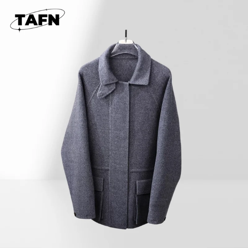 

Женское весенне-осеннее пальто на пуговицах, свободное пальто с грудью для женщин, Тренч с поясом для работы или путешествий AJ13