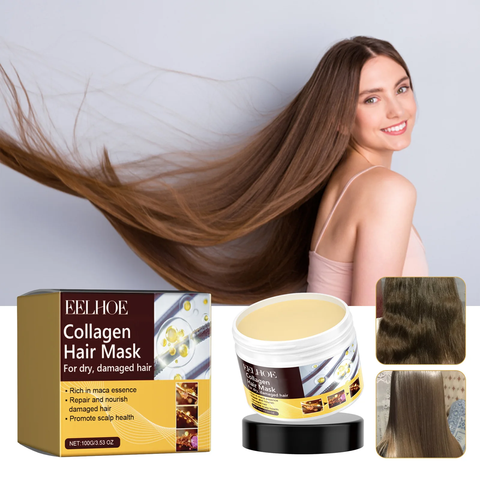 EELHOE 콜라겐 헤어 마스크, 매우 건조하고 손상된 - Hair Care Elseve 리뷰 및 가격