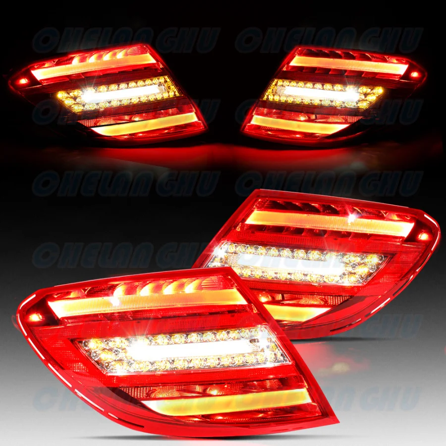 1 Pair LED Tail Light Rear Brake Lamp For Benz W204 European version C63 AMG C180 C200 C250 C300 C350 2011 2012 2013 2014