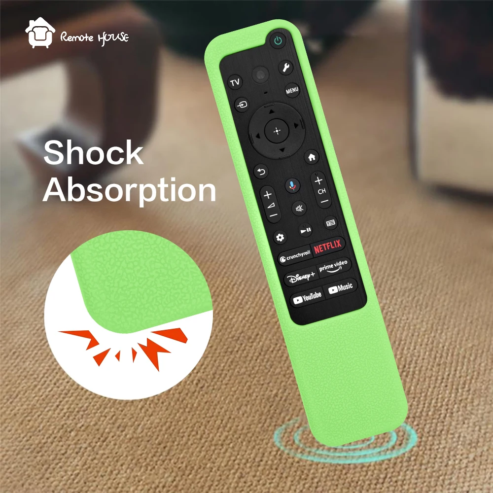 Silicone Remote Control Case Compatible with Sony RMF-TX810U RMF-TX910U Remote Shockproof Protective Cover with a Lanyard