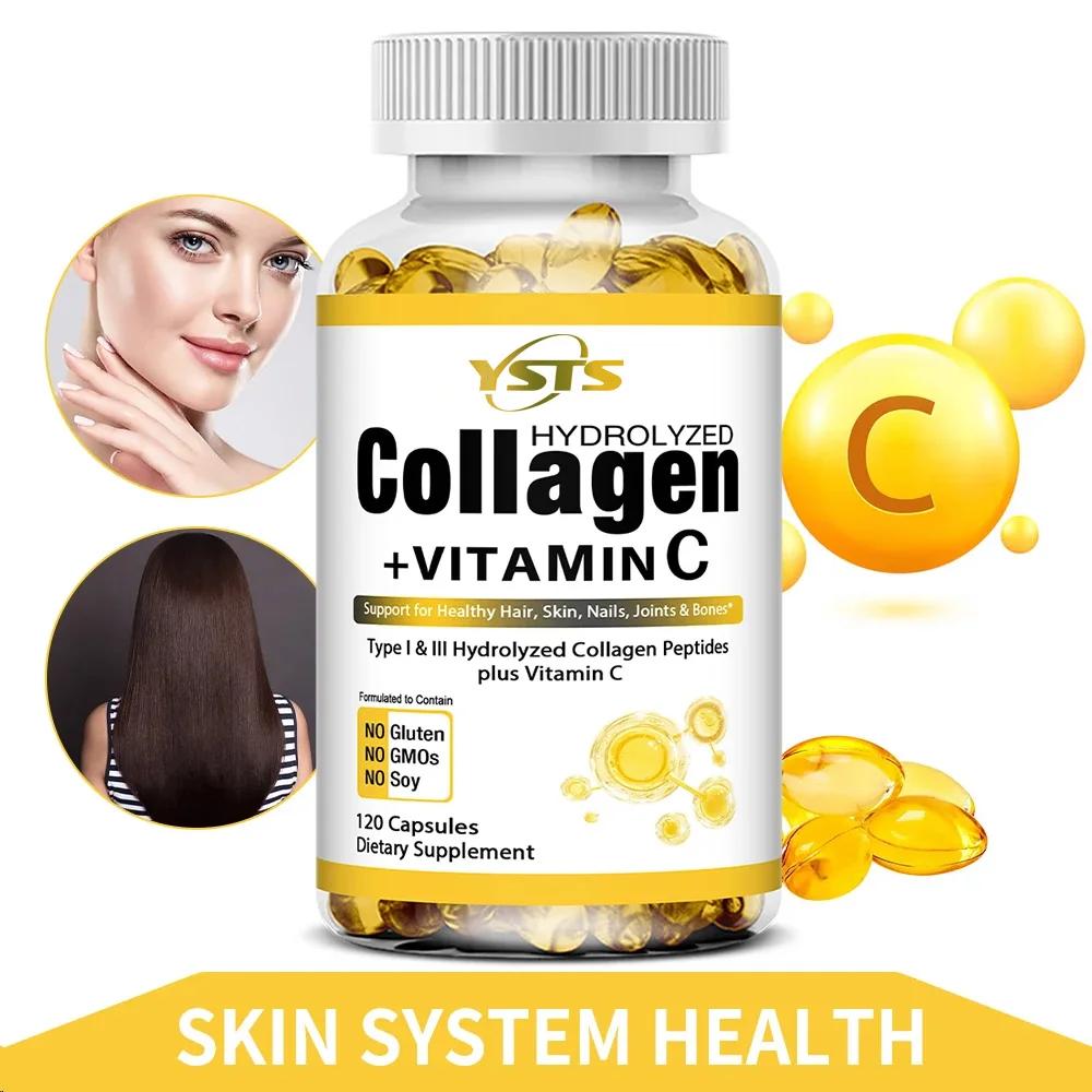 

Hydrolyzed collagen supplement, antioxidant, supports anti-aging and joint health, keeps skin, hair smooth, nails strong