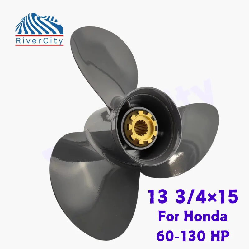 

For Honda 13 3/4×15 Boat Motors Aluminum Alloy Screw Part for 60 HP 75 HP 90 HP 115 HP Outboard Propeller 3 Blade 15 Spline