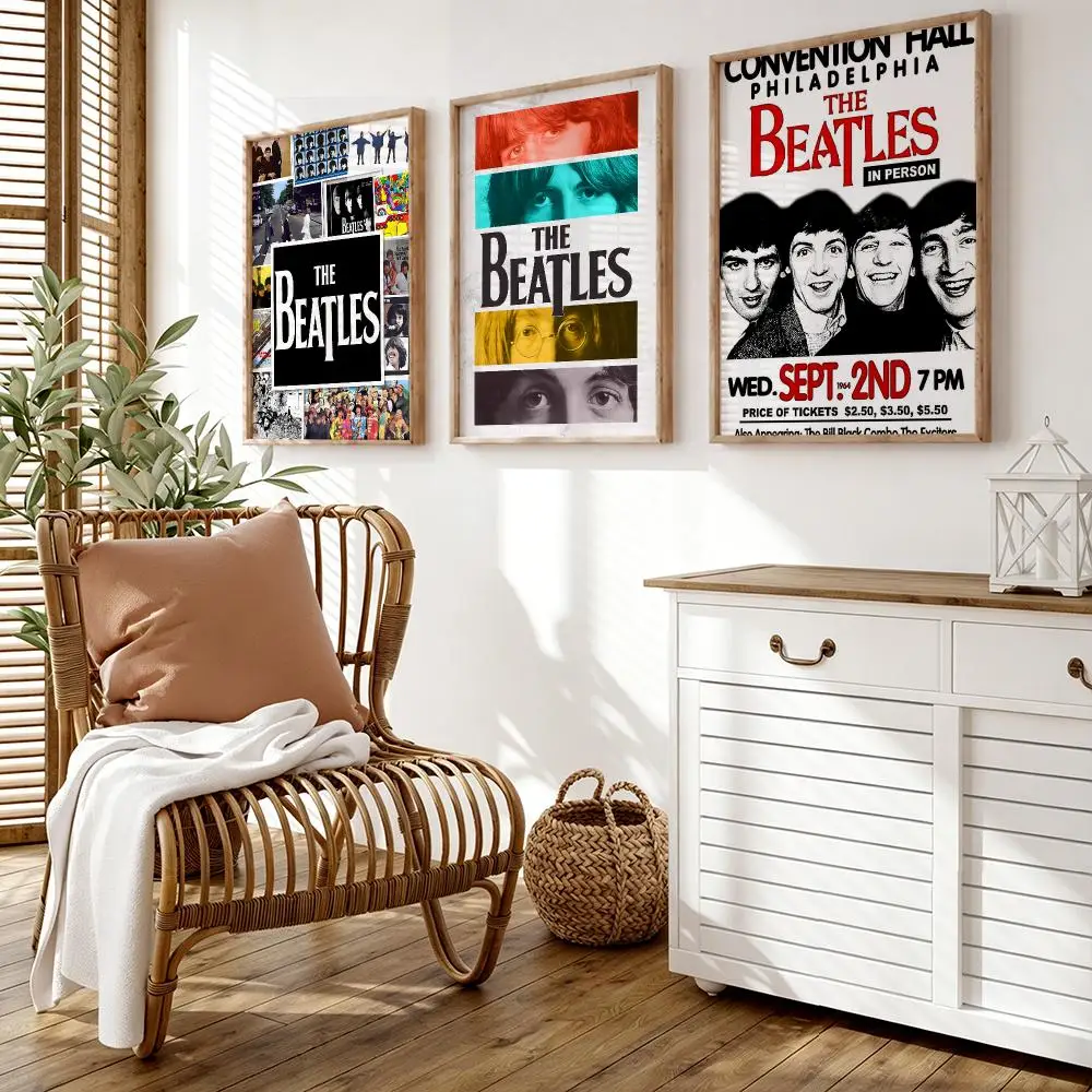 Band The B-Beatles Poster Wall Stickers HD Painting Self Adhesive Art Decals for Bedroom Living Room Home Decor