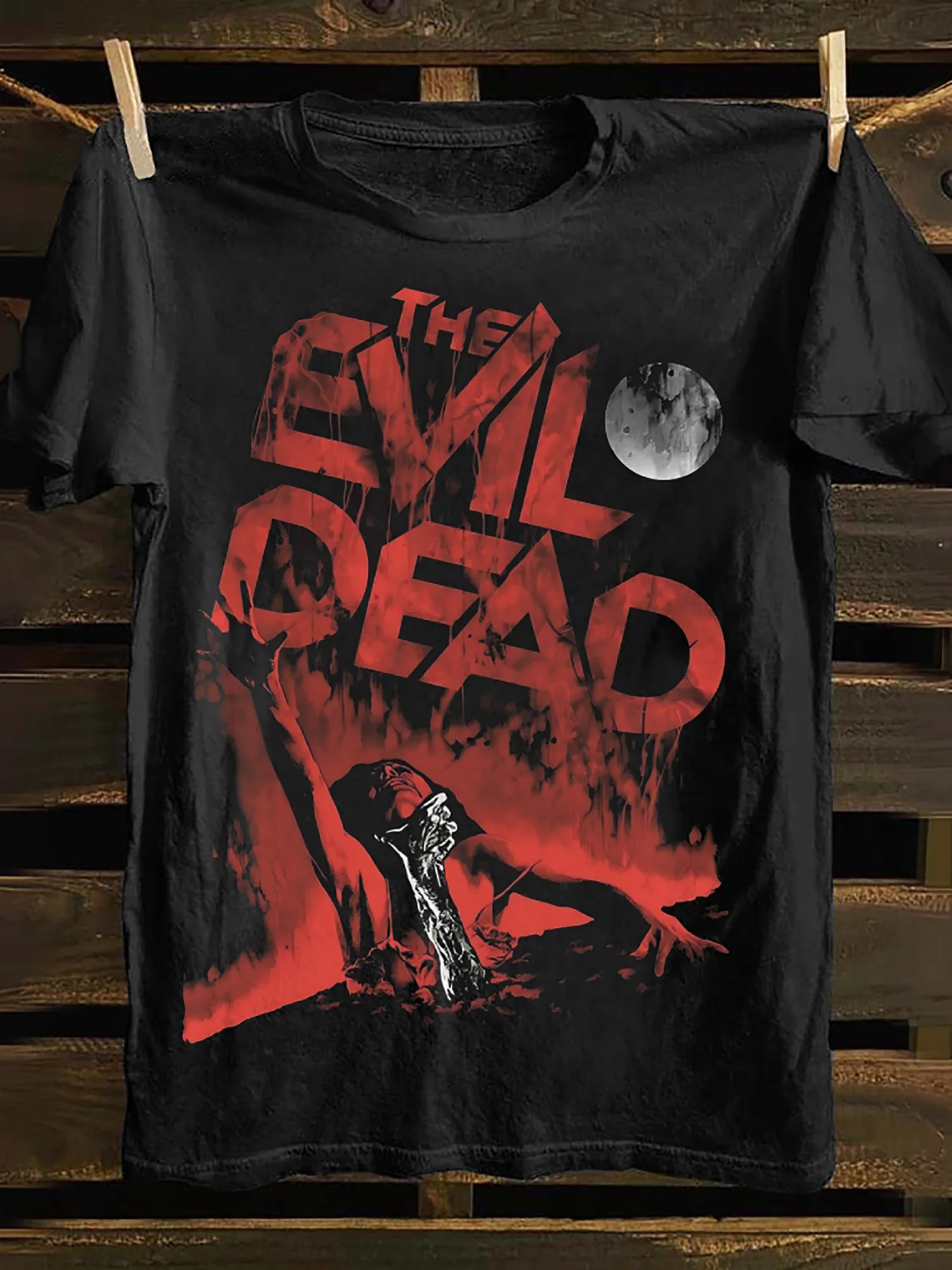 المدرسة القديمة الشرير روك باند طباعة التلفزيون ملصق الكرتون شخصية عنصر متعة الرعب تصميم الجرافيك تي شيرت القطن الرجال تنوعا #1