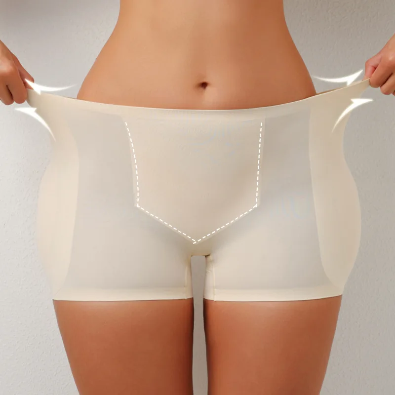 Calcinhas modeladoras com almofadas para o quadril, levanta bumbum, modelador de barriga, cuecas boxer, shorts modeladores para realçar os glúteos, seda gelada