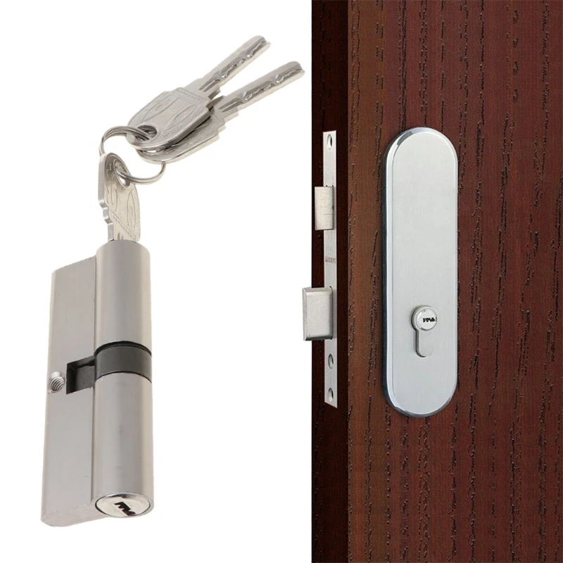 Double Open Lock Door Window Security 60 70 80 90mm Cylinder Key Anti-Theft Entrance Brass Door Lock Lengthened Core