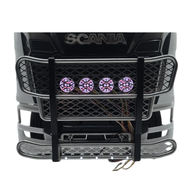 LED Front Bumper Light for Tamiya 1/14 RC Truck Scania 770s 56375 56360 Tractor Trailer Degree Collision Barrier Lamp DIY Parts