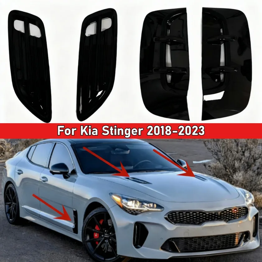 Außenverkleidung zur Wärmeableitung, Seitentür-Kotflügel-Dekorationsabdeckung für Kia Stinger 2018-2023