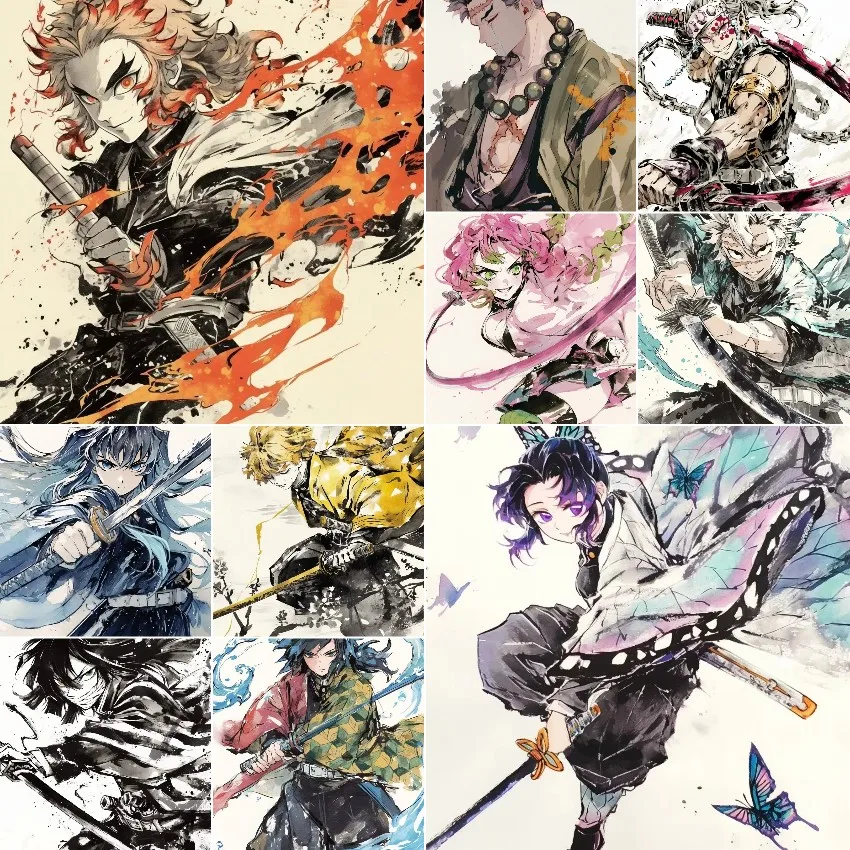 

Oil Painting By Numbers Demon Slayer Tomioka Giyuu wall art home living room bedroom bar aesthetic decoration Frameless