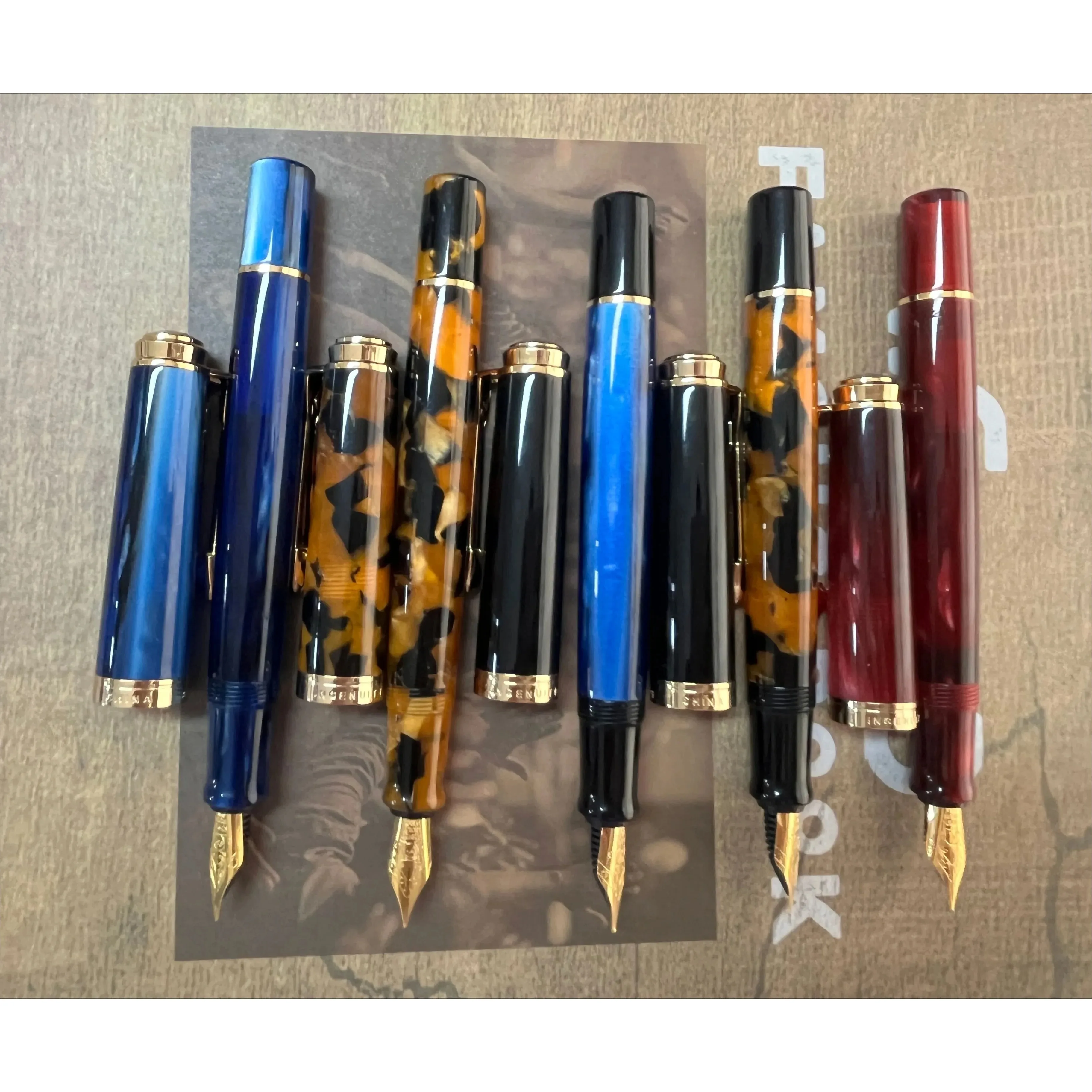 Bock Nib Admok M800 Piston Fountain Pen Acrylic Gold/Silver Blade F/M/EF 0.5mm Nib Ink Pen Business Writing Office Supplies Gift — zdjęcie produktu 7