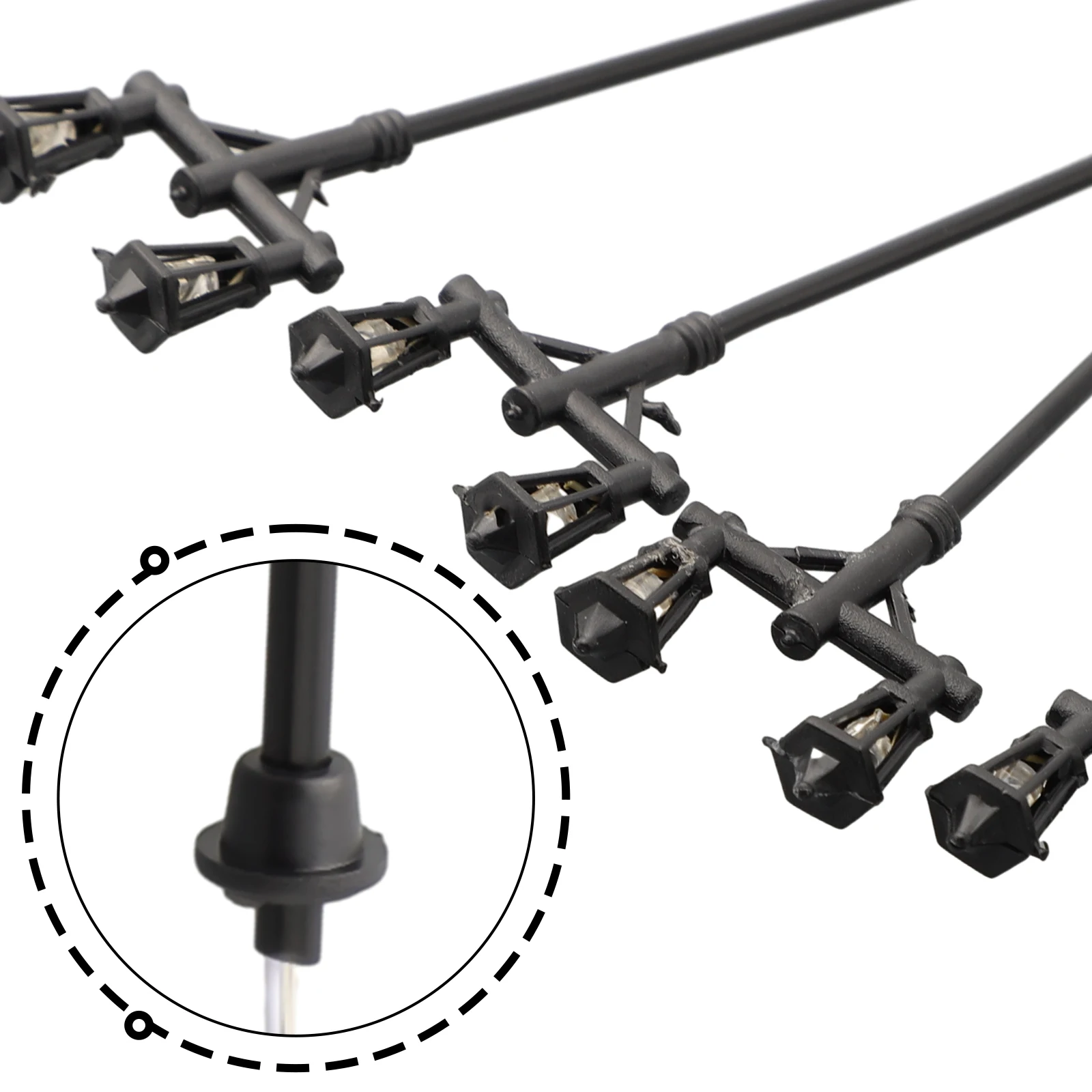 10Pcs/set Model Street Lights Scale 1:100 Railway LED Lamppost Patio Garden Lamp 60mm Train Scenery Layout Accessories 3V Supply