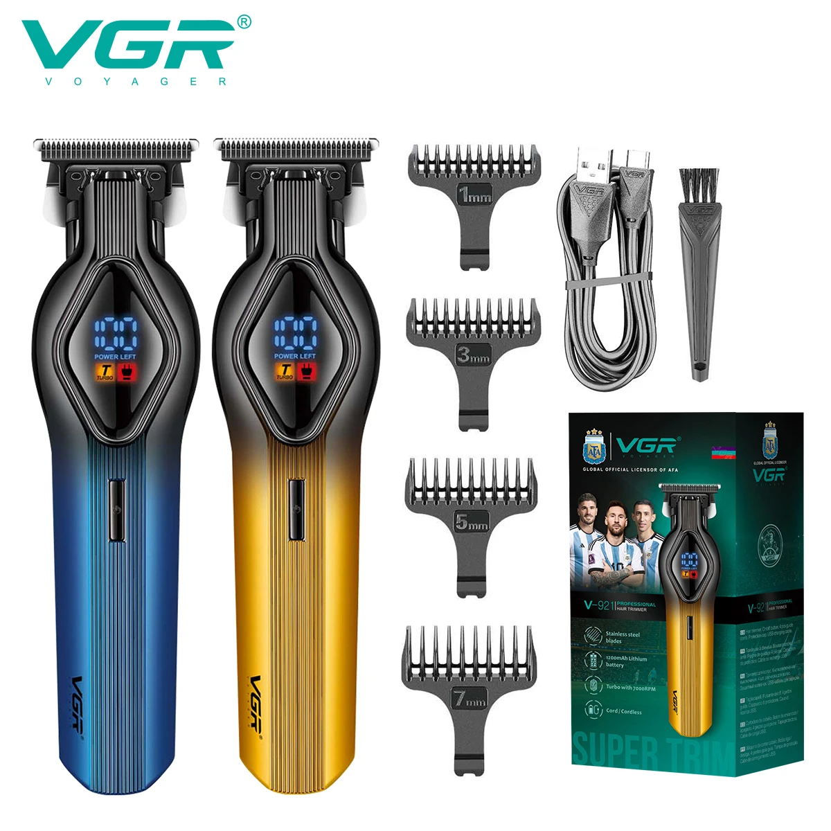 VGR 921 nuova tagliacapelli elettrica transfrontaliera Display digitale LCD parrucchiere incisione speciale tagliacapelli elettrici con testa a olio