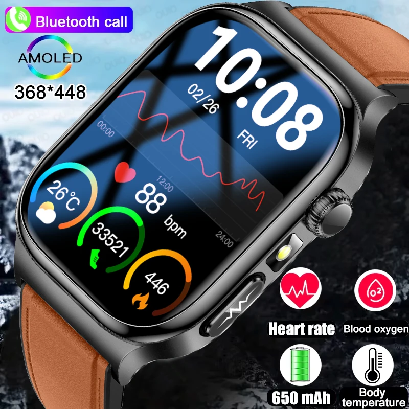 

2025 New ECG Smart Watch Blood Lipids Uric Acid Five-organ Health Blood Pressure Temperature Heart Rate Flashlight Smart Watch