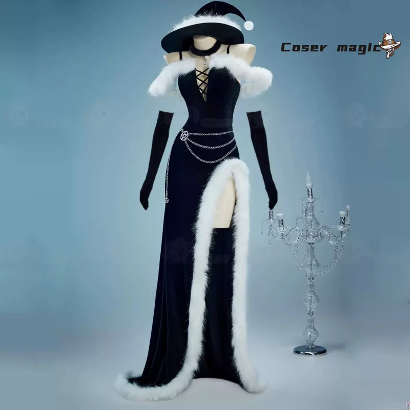 

Новое готическое рождественское платье ведьмы, черное бархатное платье на тонких бретельках для косплея на Хэллоуин