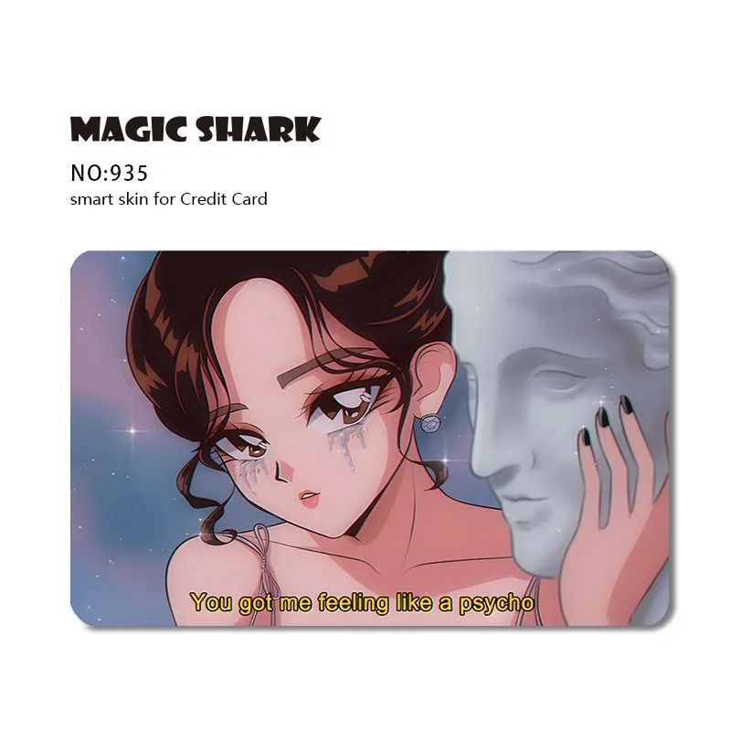 Anime Cute Girl Basketball Broke PVC Matte Sticker Skin Film Cover for Big Small No Chip Credit Debit Card