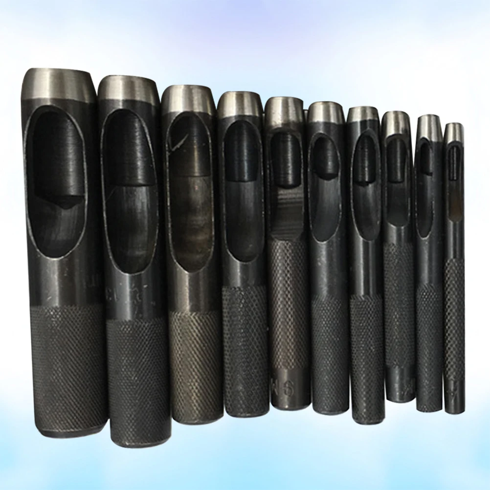 

10 pcs Craft Punch Set Durable Heat Treated Steel Belt Making Tool Hollow For Rubber Cardboard