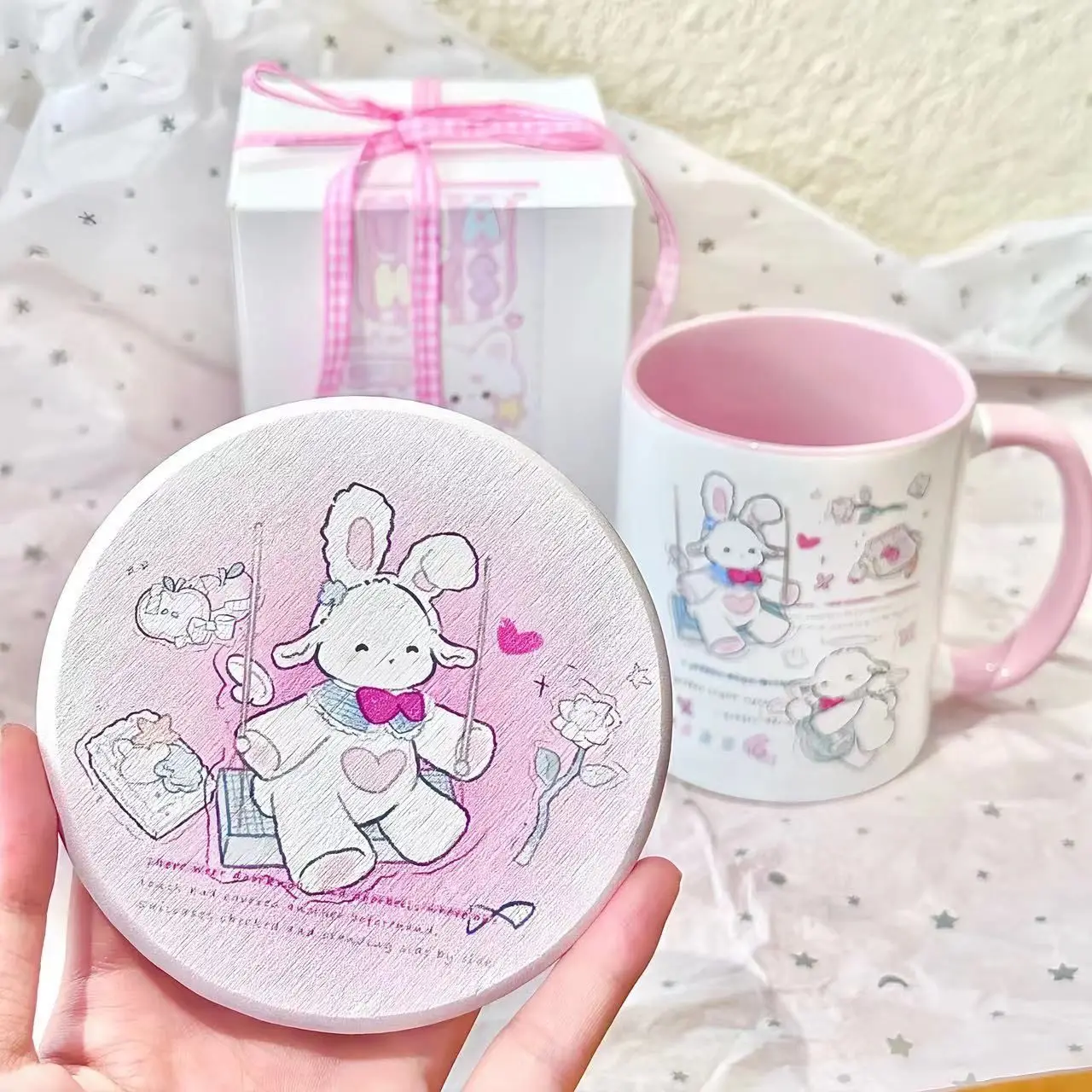 High End Cartoon Lamb Ceramic Mug, Cute Girl Coffee Mugs, Couple Kawaii Water Cup, Breakfast Milk Cups, Christmas Gift Tea Cup
